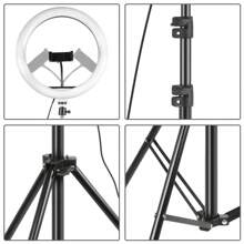 12/14Inch Ring Light With Extendable Tripod Stand, LED Circle Lights With Phone Holder For Live Stream/Makeup/Video, Compatible With All Phones - Multicolor - View 6