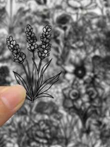 SCXXBSW 50pcs Black And White Plant Cartoon Graffiti Stickers Decorative Water Cups Notebook Luggage Double Transparent Waterproof Stickers - Multicolor - View 6