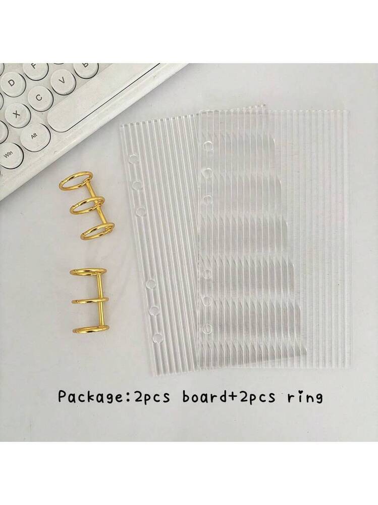 A6バインダー アクリルケース ノート、2枚PMMAボード メタルリング付き