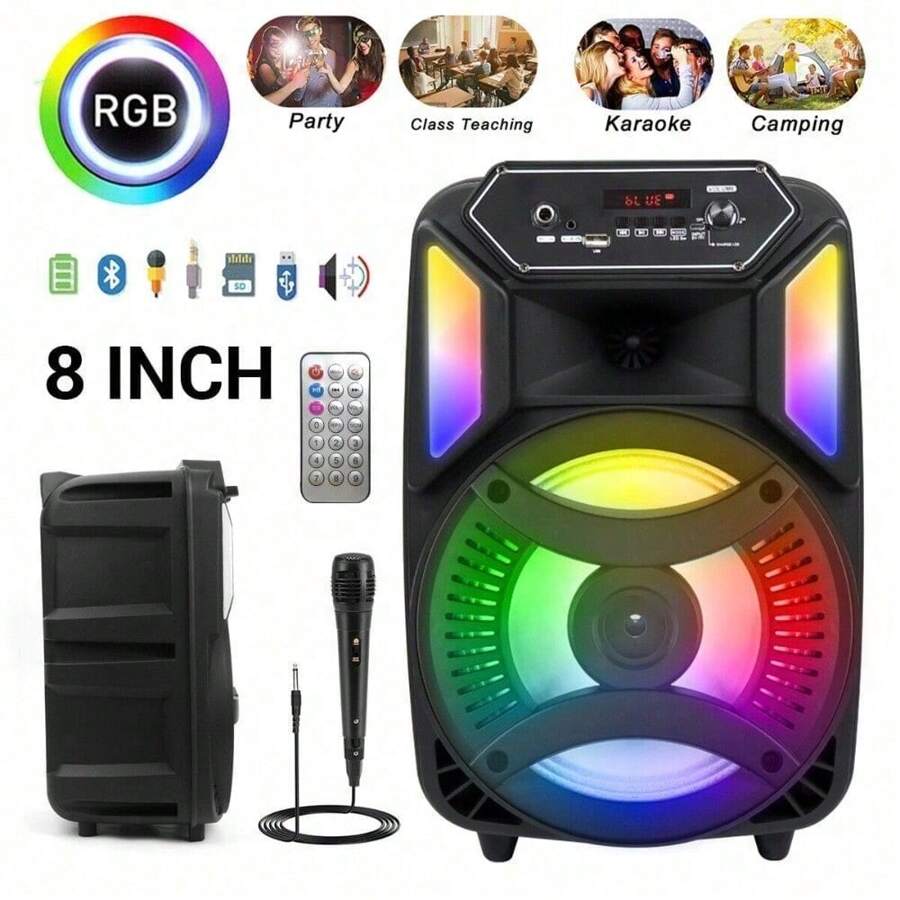 3000W Portable Party Speaker With Heavy Bass & LED Lights – Bluetooth, FM, AUX, USB 2 thumbnail image