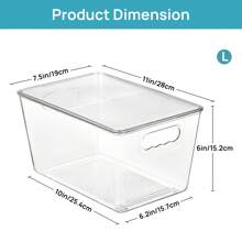 Vtopmart 8 Pack Clear Stackable Storage Bins With Lids, Large Plastic Containers With Handle For Pantry Organization And Storage,Perfect For Kitchen, Fridge, Cabinet, Bathroom Organizer - Trong sáng - Xem 3