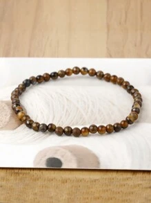 Pulseira De Pedra Natural Olho De Tigre De 4 6 8 10 Mm, Pulseira De Contas De Olho De Tigre Para Homens Mulheres, Pulseira De Cura De Ioga, Jóias