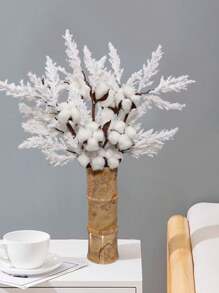 3 Stücke, Schilfrohr, 3 Köpfe, Flockung, Künstliche Pflanze, Künstliche Blume, Weiß, Polyesterfaser Material, PE Material, Heim Dekorationen, Garten Dekorationen, Studentenwohnheim Büro Dekorationen, Party Event Geburtstags Party Dekorationen, Valentinstag Dekorationen, Hotel Restaurant Wohnzimmer Schlafzimmer Hochzeit Bankett Küche Garten Dekorationen, Frühlings- und Sommer-Dekorationen - Verschiedenfarbig - Übersicht 5