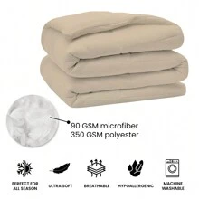 All Seasons Super Soft And Plush Down Alternative Comforter - Available In 8 Colors & 2 Sizes - Cream - View 3