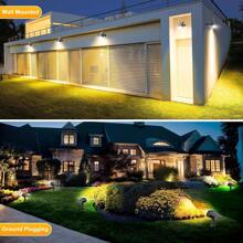 72 LEDs Solar Spot Lights Outdoor Waterproof, 3 Modes Landscape Spotlights, Dusk To Dawn Solar Powered Flood Wall Lights For Outside, Solar Garden Lights For Yard Porch 6 Pack - 暖白色 - 查看 6