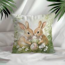 1 件复活节兔子和鸡蛋单面印花枕套