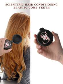 1 件迷你粉色花卉美学图案 26 个字母镜面梳，非常适合作为礼物送给母亲、伴娘、老师、闺蜜和朋友，也是旅行和露营的必备品。圣诞新年专属小礼物。发梳、后梳、造型梳、卷发梳、边缘梳、发梳、梳子、发梳套装、梳子、卷发梳、解结梳、女士发梳、头发、旅行、美发产品、美发工具、美发用品、理发师、理发配件、理发店、美发设备 - 黑色 - 查看 3