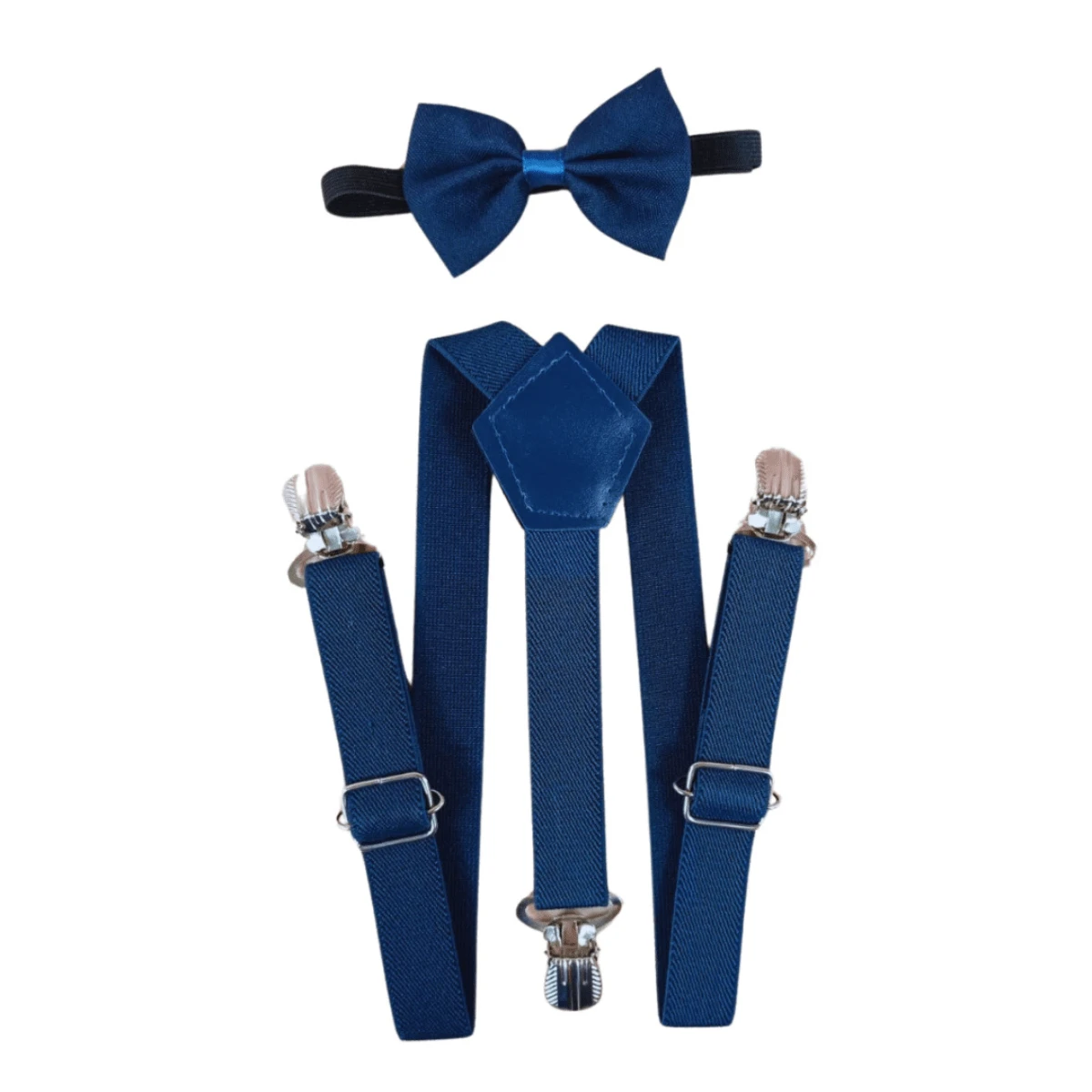 Children's Suspenders With Tie, Adjustable Adjustment, Various Colors - 藏蓝色 - 查看 1