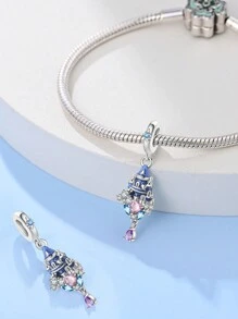 STYFNE 1 pieza Accesorios de vestir de la serie del Día de San Valentín con reina de corazones y picas, carta de póker de corazón, colgante de castillo azul de corazón para manualidades, pequeños regalos diarios para novias y mejores amigas