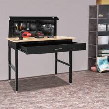 Adjustable Workbench With Adjustable Height From 26 To 35.43 Inches, Table Top 48*24 Inches (Wood), 2000 Lbs Capacity. - Black - View 5