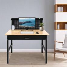 Adjustable Workbench With Adjustable Height From 26 To 35.43 Inches, Table Top 48*24 Inches (Wood), 2000 Lbs Capacity. - Black - View 10