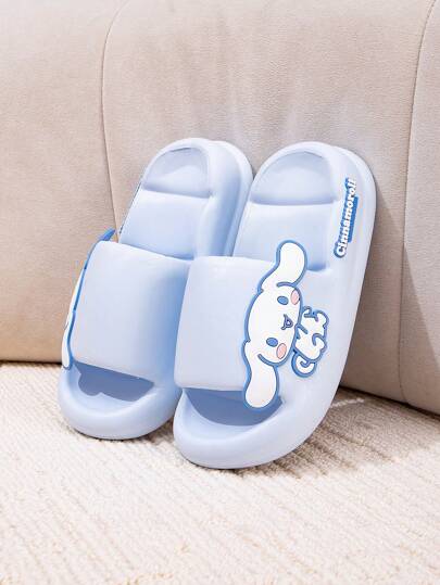  Sanrio Cinnamoroll 女童露趾拖鞋，Sanrio 鞋，卡通鞋，透气防滑厚底拖鞋，适合室内家居浴室