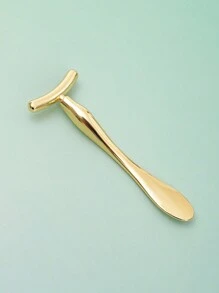1个锌合金大号T型按摩器，金属勺，适用于眼霜和面霜，双头按摩工具，面部和身体按摩器 - 彩色 - 查看 9