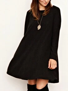 Boho Retro Solid Rayon Cool  Color Mini Dress Short Sleeves Grey Charcoal Olive Navy Small To 3XL Plus Curvy - 黑色 - 查看 5