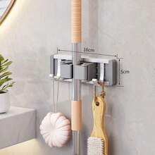 Mop And Broom Organizer Mop Holder Rack Mop Holder Wall Mounted Strong Broom Mop Holder Shelf With Hooks Organizers Hang Broom