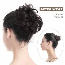 Messy Bun Hair Piece Ludzkie włosy Messy Rose Bun Hair Buns Hair Piece Dla Kobiet Prawdziwe włosy Scrunchies Updo Hair Pieces Bun Extension Ponytail Messy Hair Bun (Naturalna czerń)