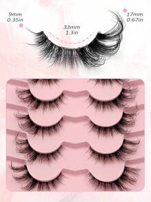 Asiteo 7 Pairs Natural Looking Cat Eye False Eyelashes, Transparent Band, Flared Ends, Lengthening, Faux Mink Lashes, Makeup Accessories - Cat Eye Lashes - View 3