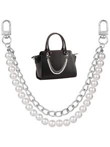 SinHo 1 Piece Faux Pearl Purse Chain Light Gold/Silver Handbag Straps Metal Shoulder Crossbody Bags Short Handle Replacement Charms Accessories For Women - Multicolor - View 8