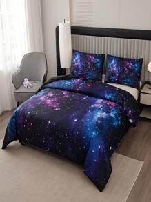 1 Juego Cubrecama de Poliéster Estampado Galaxia Púrpura con 1 Funda Nórdica y 1/2 Fundas de Almohada - Multicolor - Ver 6
