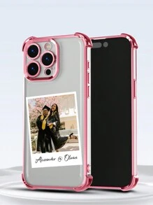 1 Ốp lưng điện thoại TPU chống rơi bốn góc dày mạ điện bảo vệ tùy chỉnh, tương thích với Apple 11/12/13/14/15/16/PROMAX/A13/A14/A15/A53/A55/A54/A55, Galaxy, Redmi, OPPO, Honor, Infinix Smart 8, Moto G30 - Hồng - Xem 4