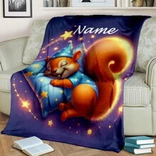 1PC Personalized Blanket Custom Name Printed Blanket Cute Sleeping Animal Panda Blanket Your Name Printed On It Soft And Warm Memorable Moments Blanket Great Holiday Gift For Families