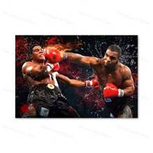 1 件装墙面艺术海报无框拳击励志帆布画每个人都有计划直到他们被打到嘴巴海报印刷品迈克泰森墙面艺术流行 - 彩色 - 查看 24