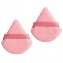 5pcs Pink Triangle Makeup Sponge Puff, Crystal Velvet Short Pile, Soft & Flawless Application, Won't Absorb Powder