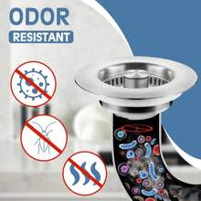 3-In-1 Kitchen Sink Drain Filter, Stainless Steel Wrapped Shell Drain Plug Combination, Pop-Up Sink Plug, Stainless Steel Anti Clogging Basket Filter, Suitable For American Standard 3-1/2 Inch (About 8.9 Cm) Drain Pipe