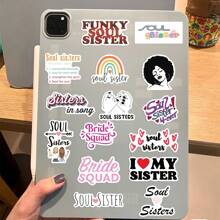 50 piezas de pegatinas de estilo graffiti "Soul Sister" para decorar guitarra, cuaderno, equipaje - pegatinas impermeables adecuadas para San Valentín, Año Nuevo, dibujos animados, estilo vintage, flores, animales, estampados, diarios, scrapbooks, materiales creativos, papelería escolar, decoraciones de fiesta, tarjetas hechas a mano, envoltorios y regalos. - Multicolor - Ver 9