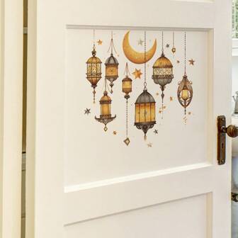 10.6*10.6 Inch Style Vintage Decorative Stickers, Chandelier Pattern, Door Stickers, Decorate Bedroom, Living Room, Wall Stickers, Self-Adhesive