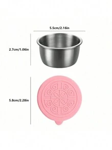 6pcs/1pc 304 Stainless Steel Condiment Dishes, 1.5oz Airtight Sauce Cups With Lids, Leak-Proof Salad Dip Dressing Bowls For Picnics, Kitchen, Christmas Gift,School Supplies