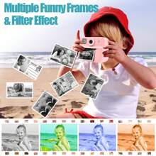 Instant Print Camera For Kids - Instant Print Photo - Christmas Birthday Gifts For Age 4 5 6 7 8 9 10 Girls Boys - Portable Toy- Pink.Back To School.Labour Day, Maypole, European Day, Mother's Day. - Multicolor - View 2