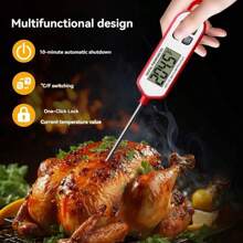 Instant-Read Food Thermometer,2-3 Sec Fast Temp Detection, Magnetic Backlight, One-Button Backlight On, Strong Magnet, Hanging Hook & Clip Design, Versatile Use, Suitable As Holiday Gift
