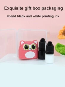 Personalized Black & White Ink Name Stamp For Clothes And Books, Custom Clothing Markers For School And Daycare Labels, Multi-Surface Waterproof Name Stamp - Pink - View 9
