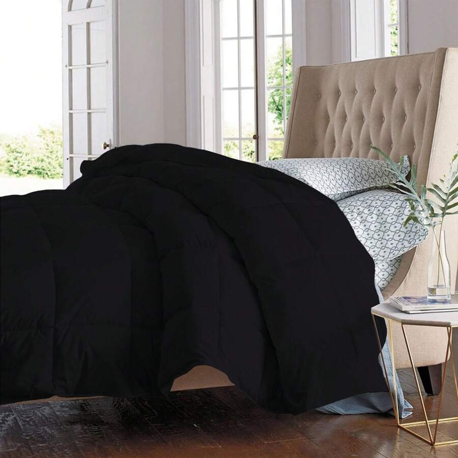All Seasons Super Soft And Plush Down Alternative Comforter - Available In 8 Colors & 2 Sizes - Black - View 1