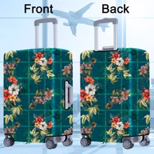 1pc Classic Retro Floral Print Pattern Series, Thickened Suitcase Protective Cover, Thickened Suitcase Accessories, Suitable For Business, Business Trips, Vacations, Travel, Luggage Check-In, Back To School, Add Color To Your Suitcase. Suitable For 20-28 Inch Suitcases. Bag For School School Accessories School Stuff - Multicolor - View 8