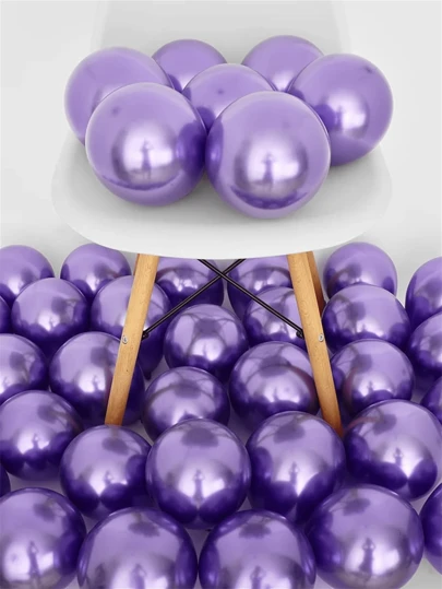 10/20/30/40/50/60pcs 5inch Mini Metal Balloon, Inflate To 5inch Metallic Purple Balloon, Suitable For Wedding, Birthday, Shower, Party, New Year, Valentine's Day, Thanksgiving Decoration
