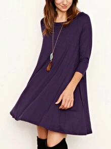Boho Retro Solid Rayon Cool  Color Mini Dress Short Sleeves Grey Charcoal Olive Navy Small To 3XL Plus Curvy - Hải quân - Xem 3