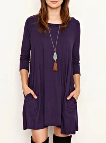 Boho Retro Solid Rayon Cool  Color Mini Dress Short Sleeves Grey Charcoal Olive Navy Small To 3XL Plus Curvy - Hải quân - Xem 2