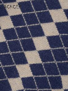 女士时尚甜美钻石提花针织毛衣圆领长袖