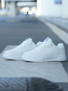 Modne, uniwersalne buty do jazdy na deskorolce dla mężczyzn, wygodne codzienne, sportowe buty, które nie obcierają stóp - Biały - Zobacz 5