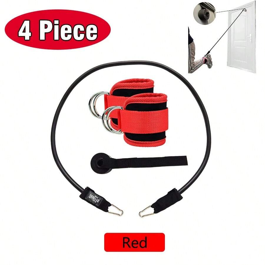 Fitness Sports Straps Adjustable D-Ring Support Cuffs Ankle Gym Workouts Pulley With Buckle Guard Leg Strength Safety Abductors - Black and White - View 1