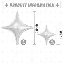 Silver Star Shaped Balloon, 10 Inch 24 Inch Silver Quadrilateral Balloon, Gold Foil Balloon, Silver Mylar Balloon, Star Shaped Foil Balloon For New Year, Birthday, Wedding, Valentine's Day Party Decorations