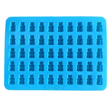 硅胶小熊软糖模具，不粘巧克力小熊软糖模具，用于制作小熊巧克力果冻饼干，配有 7 种颜色的泰迪熊形状迷你硅胶模具