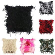 1 件男士街头风格温暖毛绒扎染猫耳针织帽，男女通用保暖滑雪帽，秋冬秋季服装 - 紮染針織帽 - 查看 1