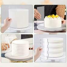 6 piezas de espátulas para pasteles, espátulas acrilicas transparentes para el borde de pasteles, herramientas de decoración de glaseado para postres, suministros de cocina para hornear - transparente - Ver 6