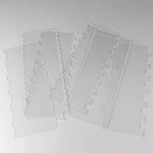 6 piezas de espátulas para pasteles, espátulas acrilicas transparentes para el borde de pasteles, herramientas de decoración de glaseado para postres, suministros de cocina para hornear - transparente - Ver 11