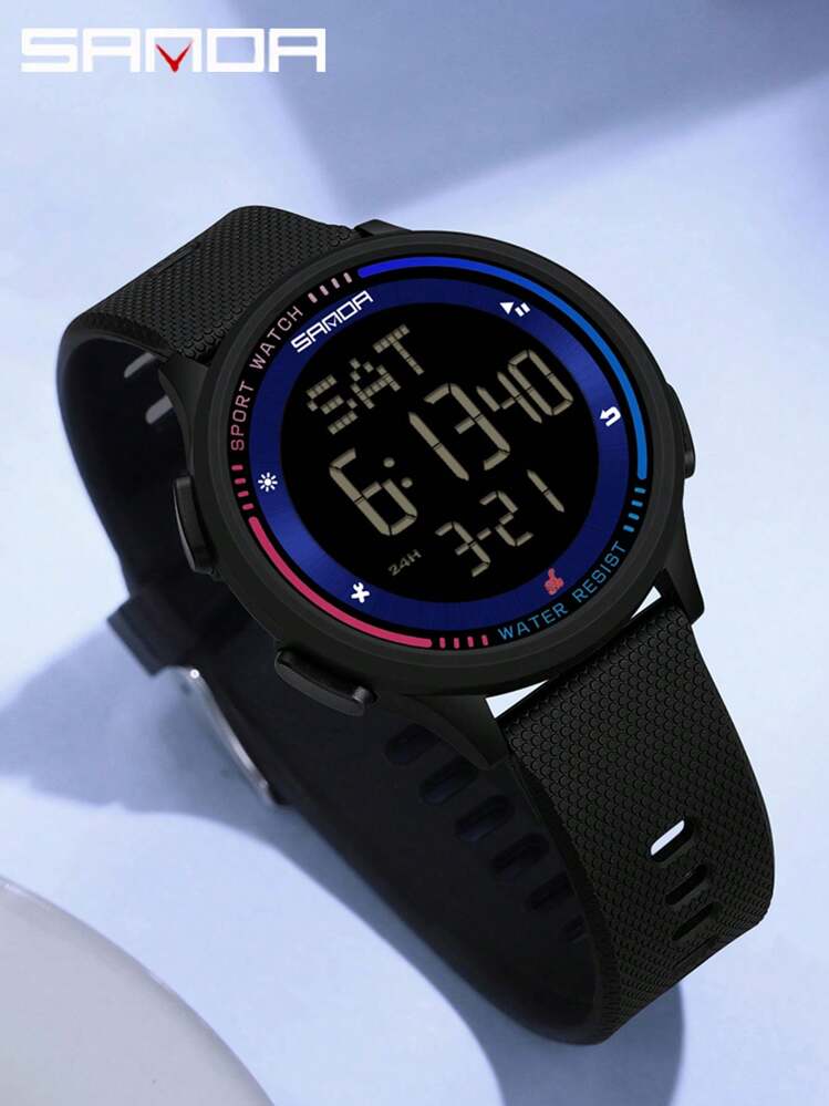 Reloj digital LED de moda para mujer SANDA, reloj de puntero para adolescentes, modo deportivo resistente al agua, reloj electrónico con cronómetro - Unitalla - Añade 3