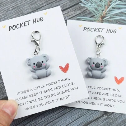 Lindo llavero de koala, colgante de bolso, favor de fiesta de amor y cuidado, ideal para Navidad, Año Nuevo, cumpleaños, Día de San Valentín, accesorio de moda para mujer, accesorio de coche de San Valentín, colgante de bolso, accesorio escolar, estilo gótico y Y2K