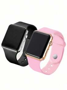 Set de 2 relojes digitales LED casuales y deportivos para parejas, gran regalo de vuelta a la escuela